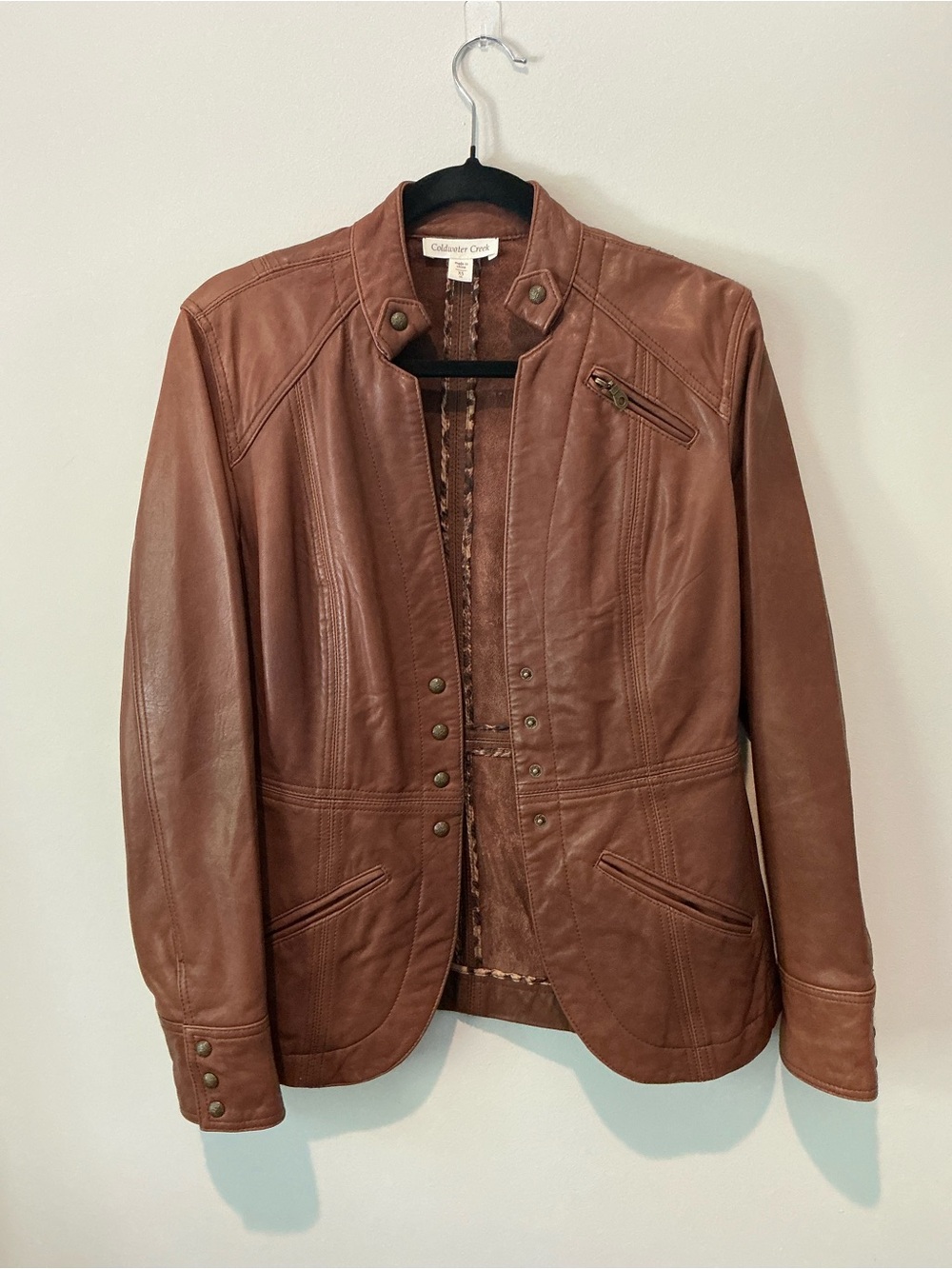Vintage Coldwater Creek Brown Leather Jacket